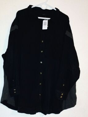 torrid Black Button-Up Top with Gold Accents